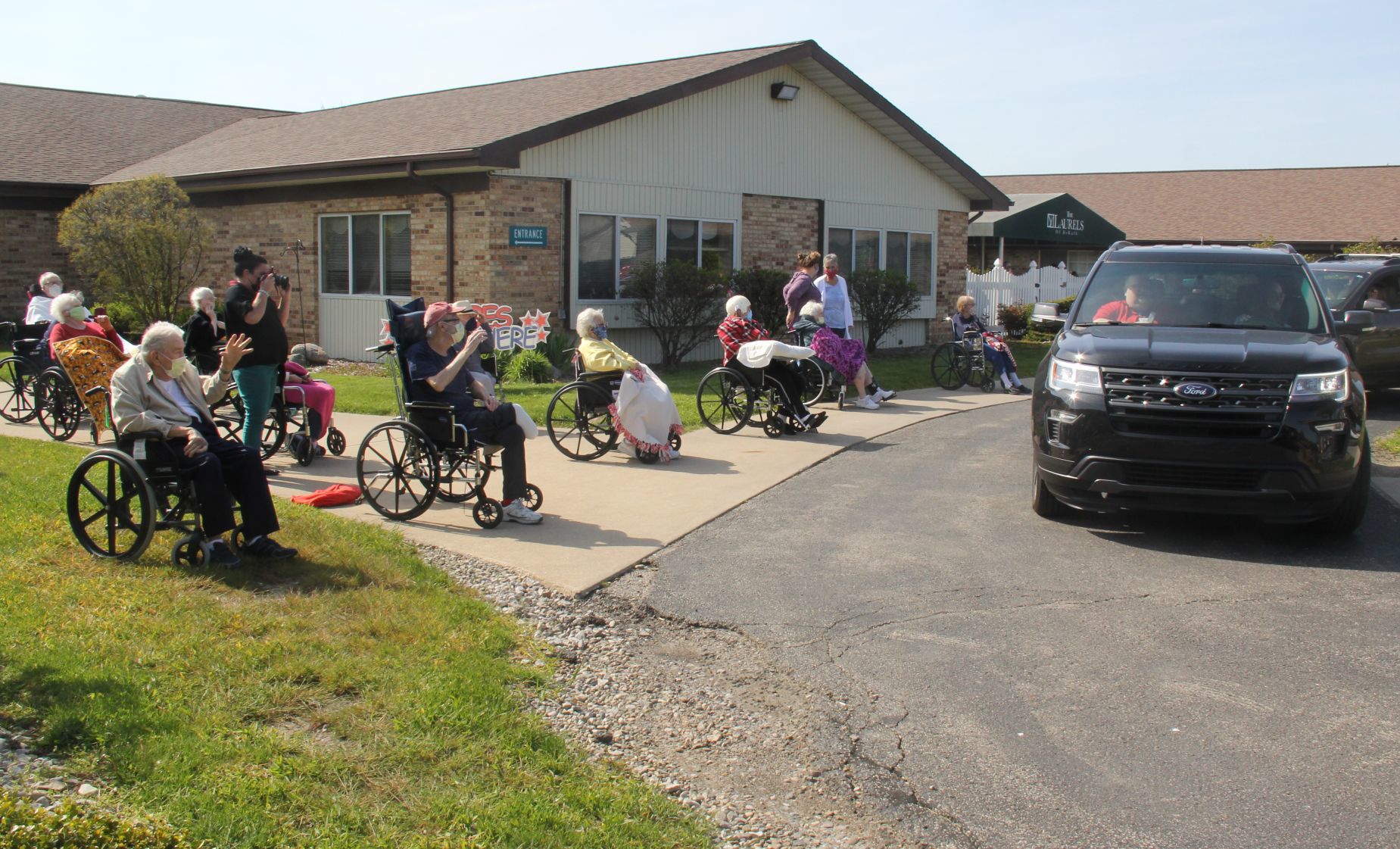 Laurels residents receive drive-through visits